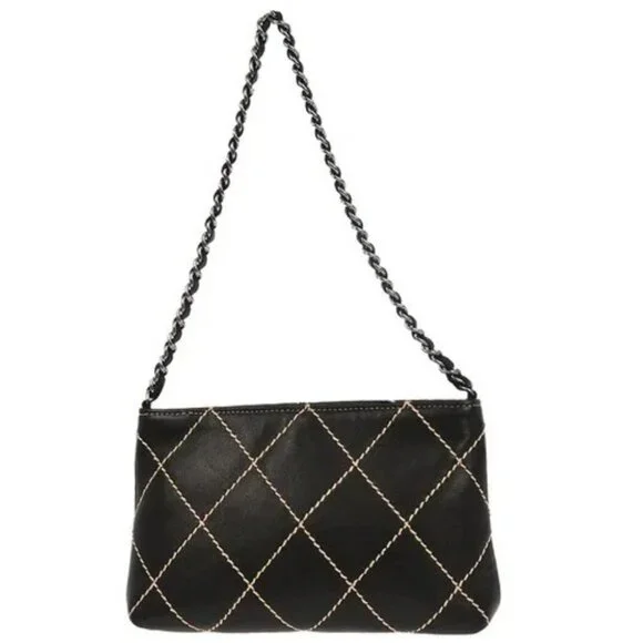 Chanel Black Calfskin Wild Stitch Handbag 136063 - Picture 2 of 10